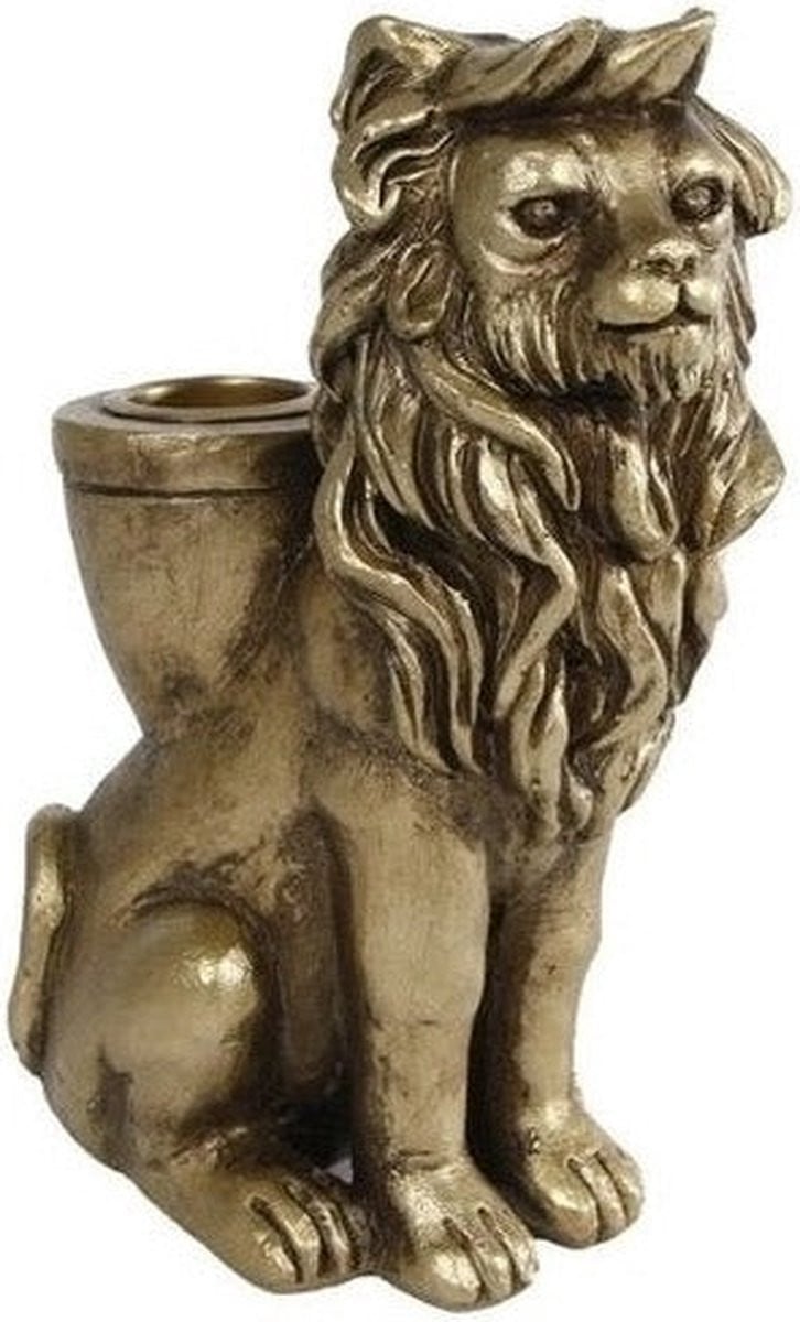 van Manen Kandelaar Leeuw Goud 15 cm