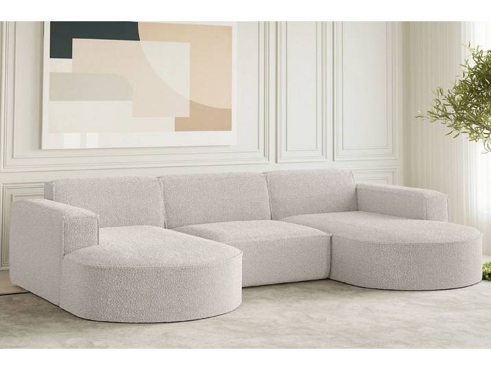 Kaiser Möbel Ecksofa Ecksofa Designer, Sofa U Form MODENA Stoff Loop