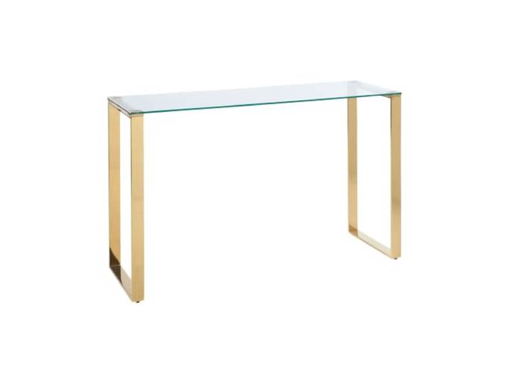 Beliani Moderner Konsolentisch mit Edelstahlgestell Glasplatte Gold Tilon