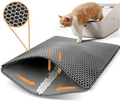 Uplift Essentials Extra Large Double Layer Waterproof Litter Trapper & Clean Pad gray s