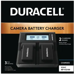 Duracell LED Dual DSLR Battery Charger (Kamera Akku Ladegerät), Kamera Stromversorgung, Schwarz