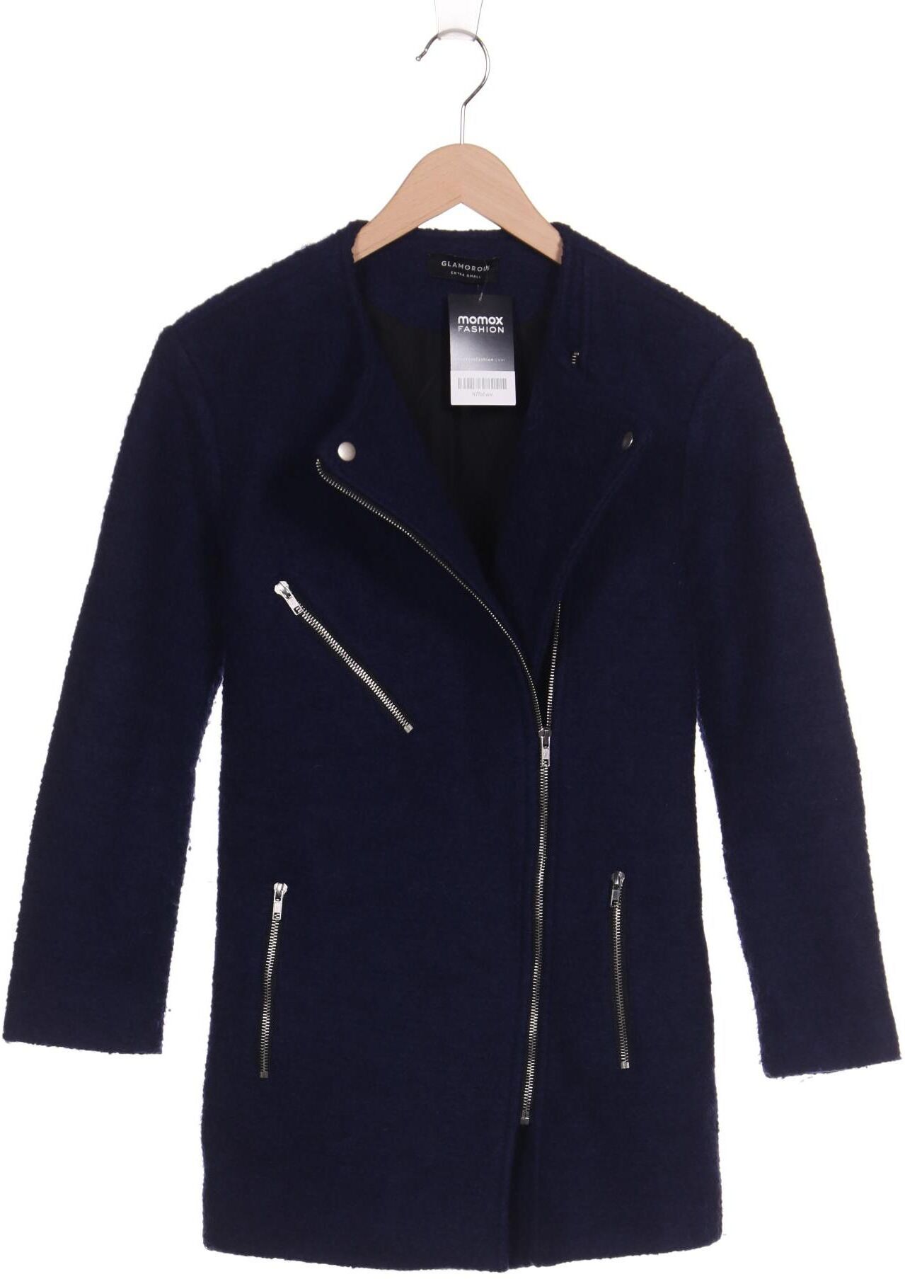 Glamorous Damen Mantel, Marineblau, Gr. XS, Wolle / Synthetik - Second Hand