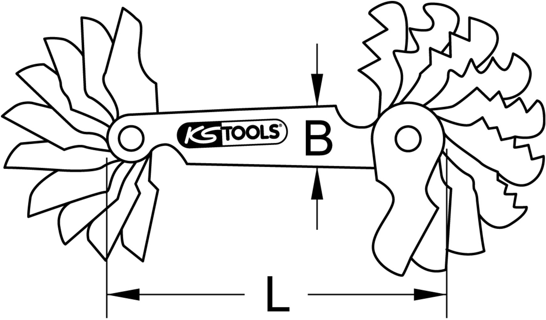 KS Tools Gewindelehre, metrisch, 20-teilig (301.0095)