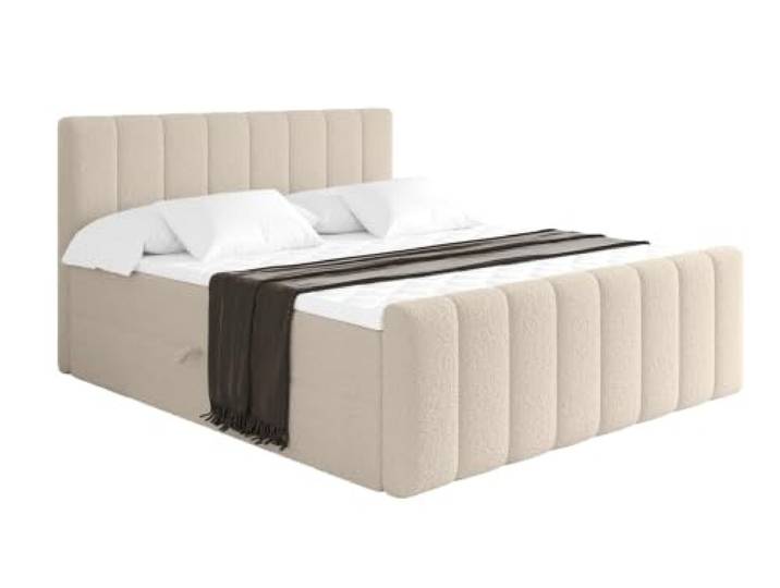 ALTDECOR Boxbett mit H4-Matratze OTTA-Z - 120x200 - Dunkelbeige Lattenrost, Topper, Boxspringbett mit Bettkasten, Bett mit Stauraum, Doppelbett, Polsterbett