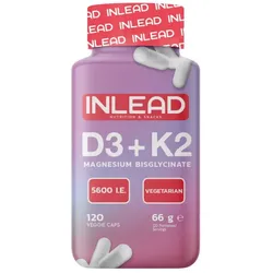 Inlead Nutrition - Vitamin D3 + K2 + Magnesium 120 Kapseln