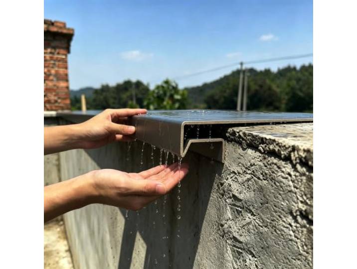 Mauerabdeckung Wasserdichtes Abdeckplatten-Set Gartenmauern Robuste Aluminium-Mauerabdeckung Balkon Oder Hof, Wasserfeste Abdeckplatte Mauerabschlüsse Außenbereich Tropfkante(24x160cm/9x63in)