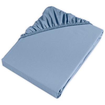 Bettlaken MÖVE "Möve Spannbettlaken Collection", blau (light blau), B:100cm L:200cm, Satin, Obermaterial: 100% Baumwolle, Bettlaken, Bettlaken, passend zur Möve Serie Noblesse und Luxery