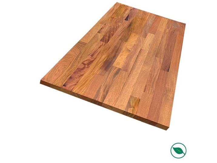 Plan de travail acajou massif huilé lamellé collé abouté 2500 x 650 x 36 mm - FSC 100% FORESTEA Dimensions : 2500 mm x 650 mm x 36