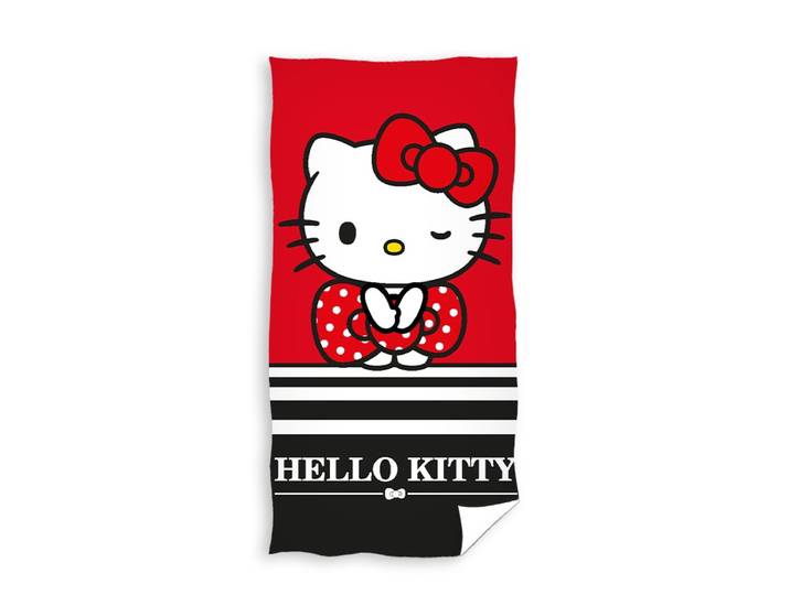 Hello Kitty handdoek rood 70 x 140 cm