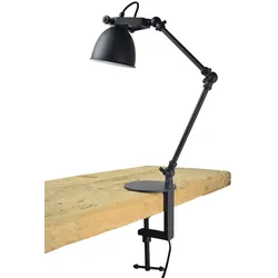 Arbeiter Klemmlampe Ø12cm. vintage schwarz