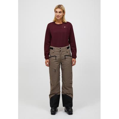 Skihose PEAK PERFORMANCE "W Hipe 2l Insulated Shell Ski Pants", Damen, Gr. M, Normalgrößen, braun (hellbraun), 100% Polyester, unifarben, weit, Hosen Skihose, wasserdicht