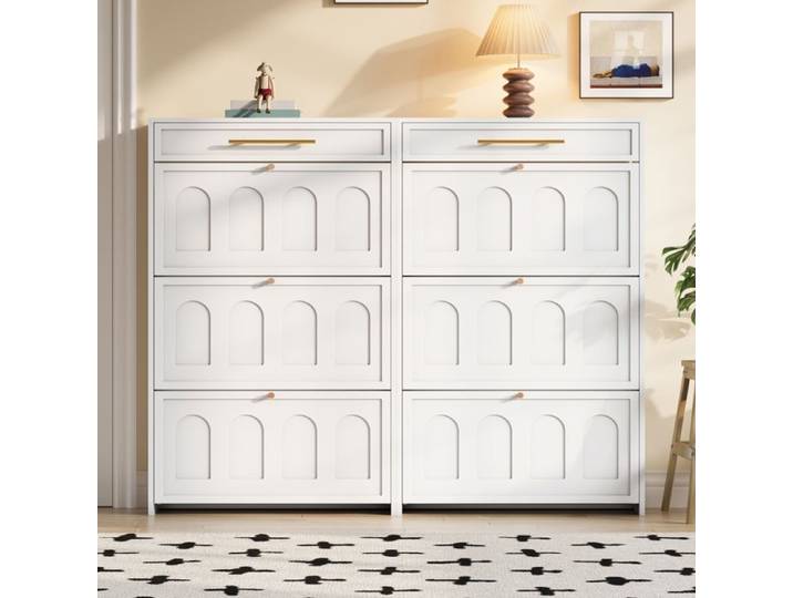 Chaussure armoire moderne avec 12 compartiments 2 tiroirs armoires Chaussures armoires chaussures hautes armoires Peut être pla