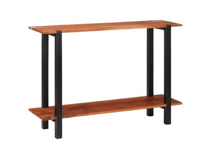 KPOUTRFG Konsolentisch aus Akazienholz und Metall, 110 x 30 x 75 cm, Braun Massives Akazienholz, stabiler Metallrahmen, kompaktes Format, rustikales Design, pflegeleichte Oberfläche