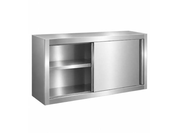 Wandschrank mit Schiebetüren, Küchen-Gewürzregal und Weinflaschenregal Edelstahl 304, 150 kg Tragfähigkeit für Küche, Bar, Waschküche und Garage(39in/100cm)