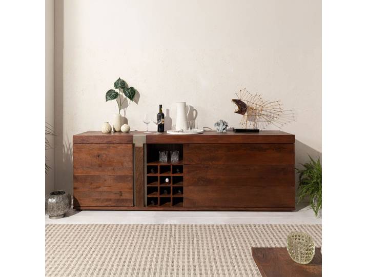 Sideboard Mango 215x45x75 braun lackiert Amsterdam #29