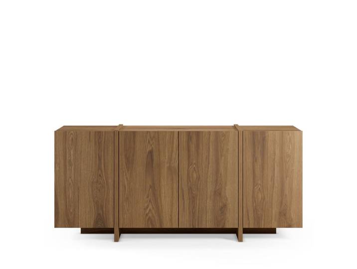 Buffet 4 portes en bois l180cm - bois foncé