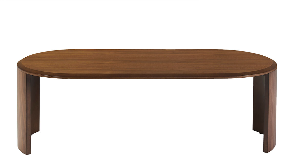Miliboo Table basse design ovale en bois foncé noyer L120 cm ASSA