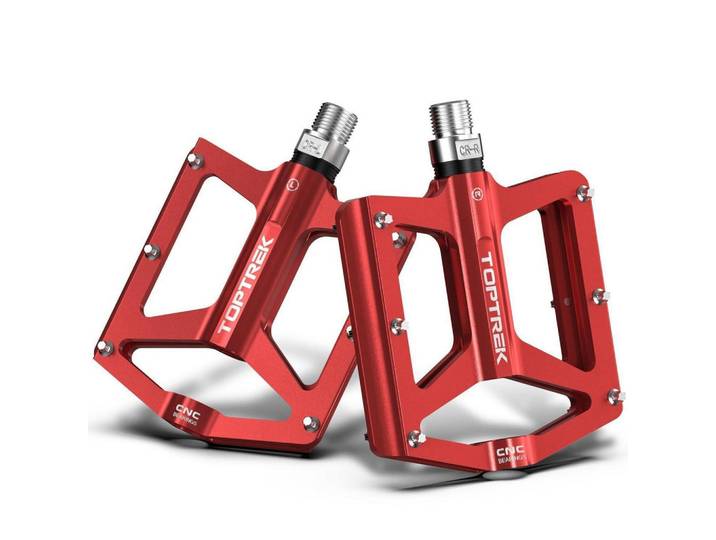 Fahrradpedale Set CNC Aluminium Rot 9/16 Zoll, Metall, 10.2x1.5x12.5 cm, Freizeit & Co, Sport & Fitness, Fahrräder, Fahrradzubehör