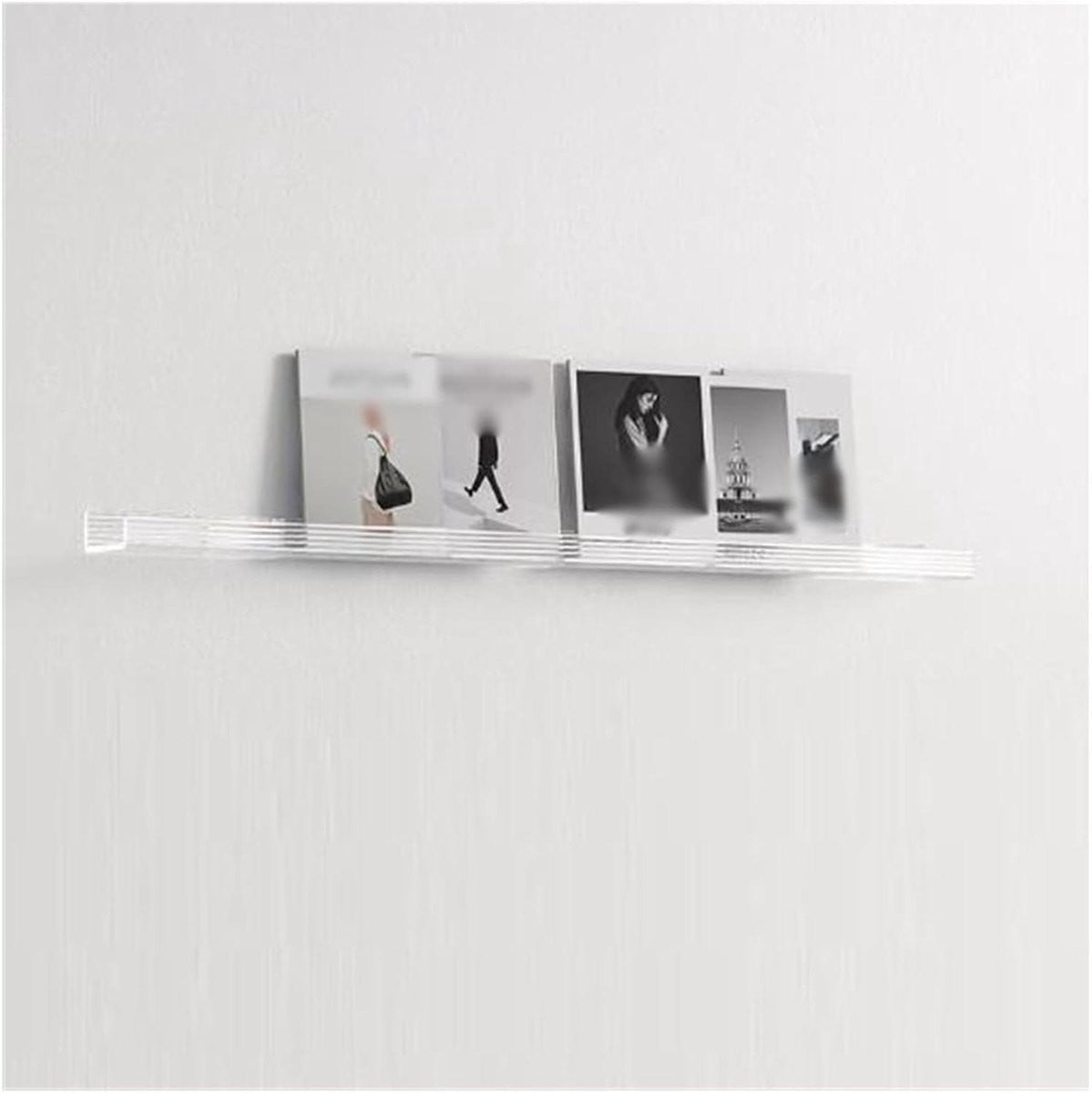 Transparante wandgemonteerde tijdschrifthouder en boekenplank display voor aan de muur, 30 cm