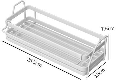 Multisell Products Hub Removable Drain Tray Soap Dispenser, Kitchen Sink Sponge Holder, Caddy Organizer For Brushes, Dish Cloth, Sink Stoppers white
