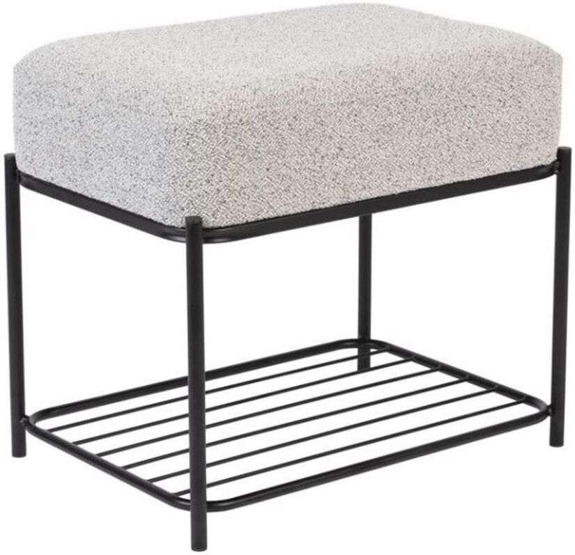 BOITE A DESIGN Tabouret design en tissu noir Noir 50x45x4cm