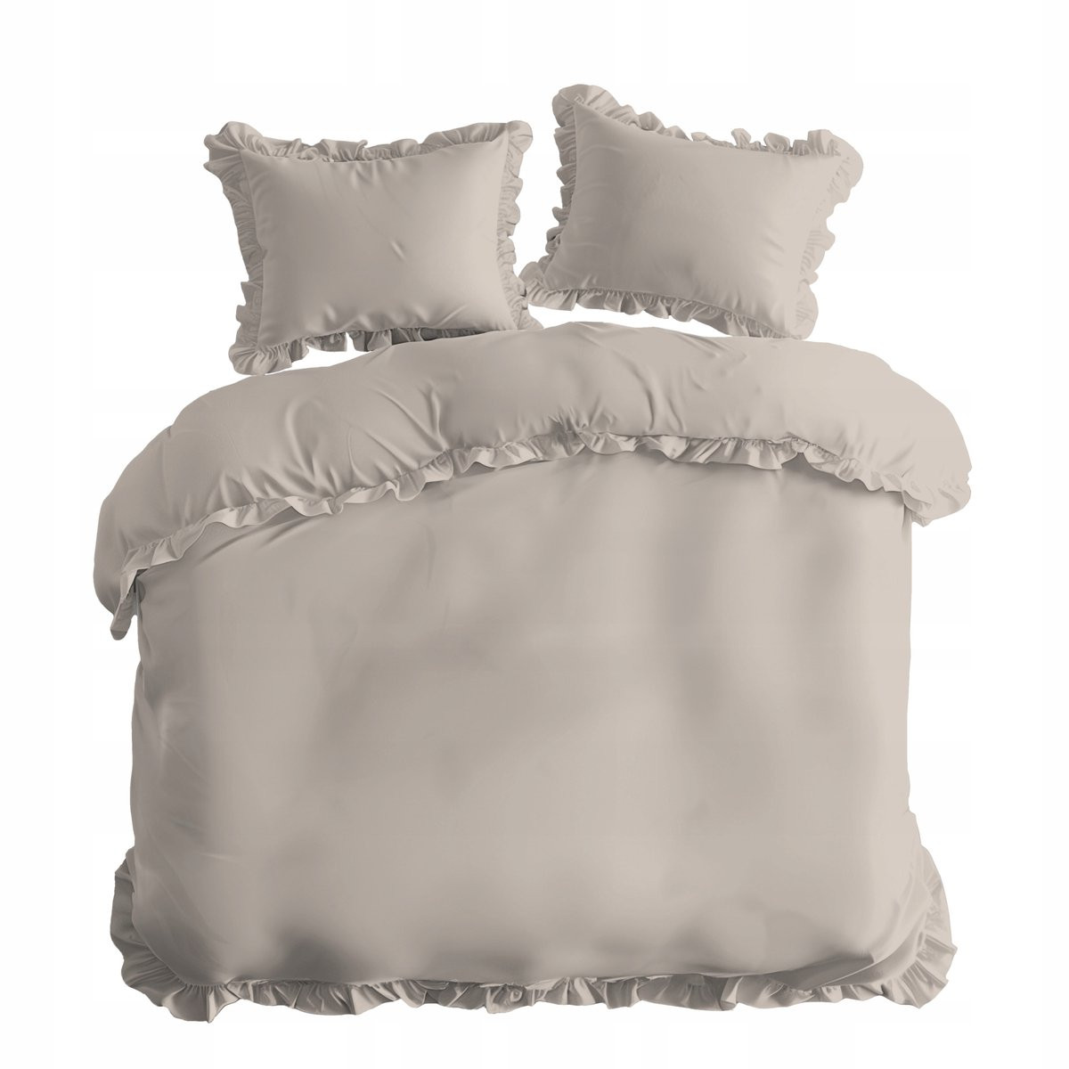 Pure Collection Luxe Katoenen Beddengoed Set met Ruches in Boho Stijl, 160 x 200 cm