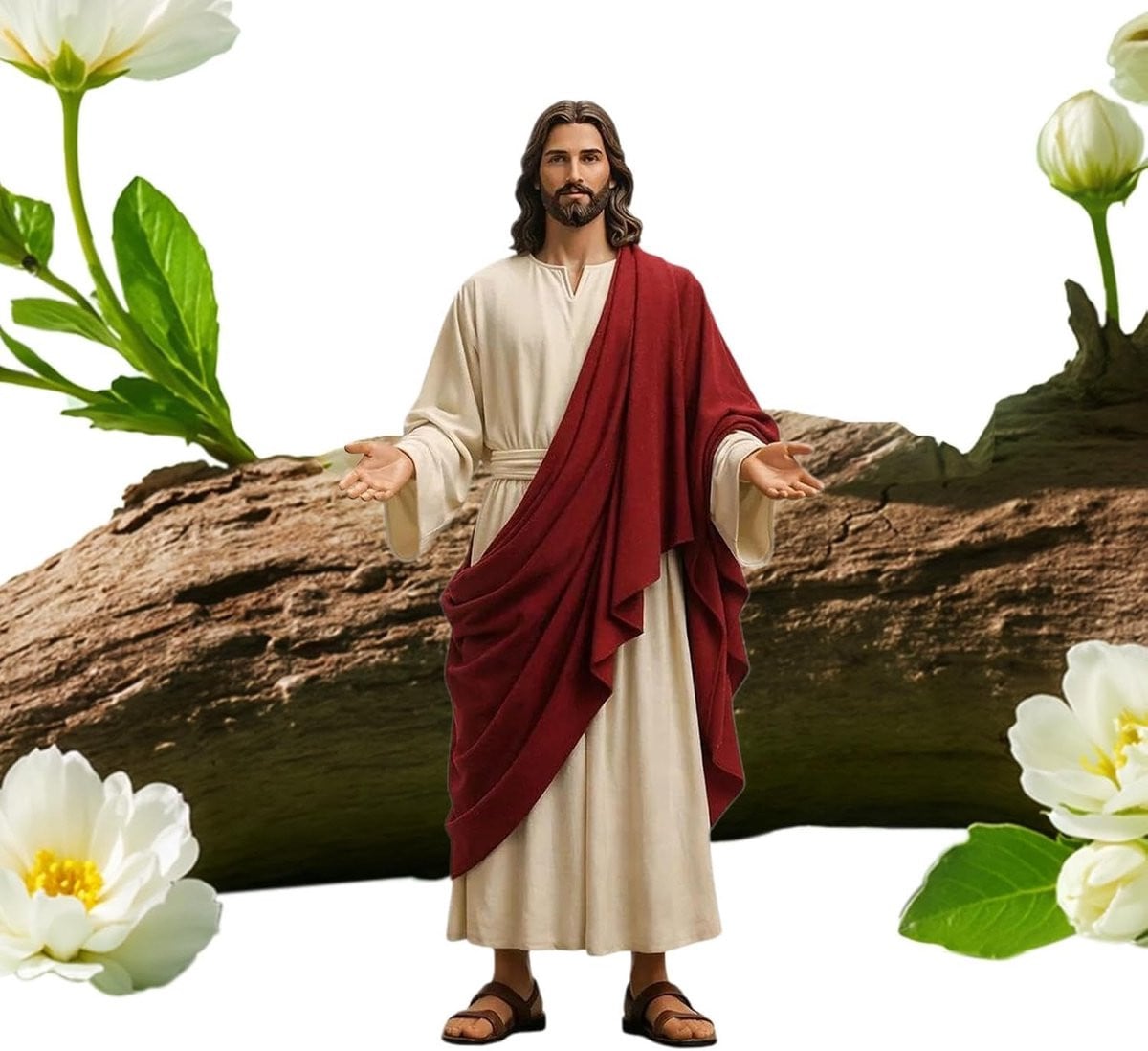 Jezus Christus Beeldje met realistisch design voor spirituele decoratie, B/D/H: 10 x 8 x 5 cm