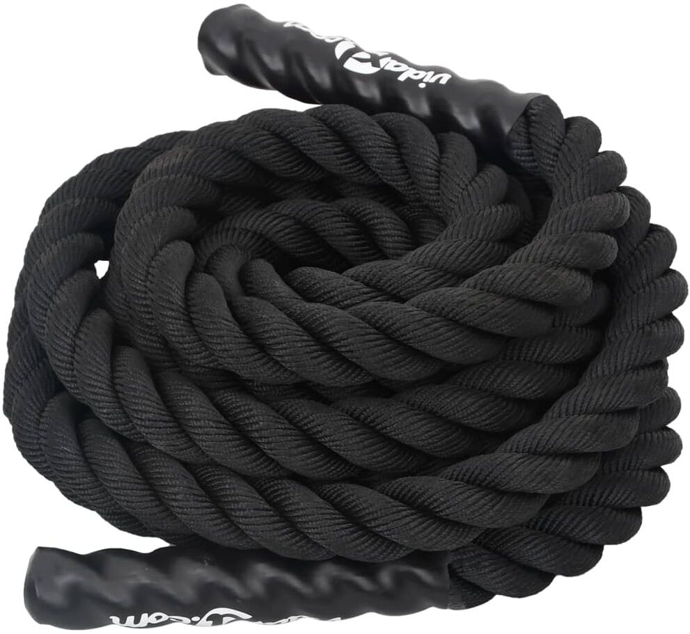 vidaXL Corde de combat noire 9 m 6,8 kg Polyester