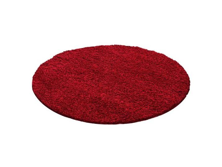 SHAGGY - Tapis Uni Rond - Rouge 160 x 160 cm