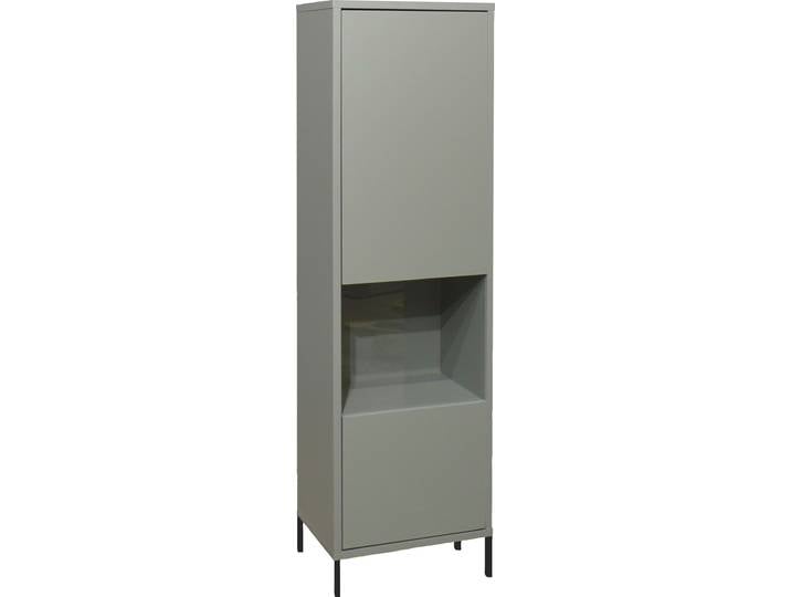 Vitrine MÄUSBACHER Bonnie , grün (pine grün matt lack), B:41cm H:145cm T:32cm, Schränke, Vitrine, Vitrine mit Quadratgestell