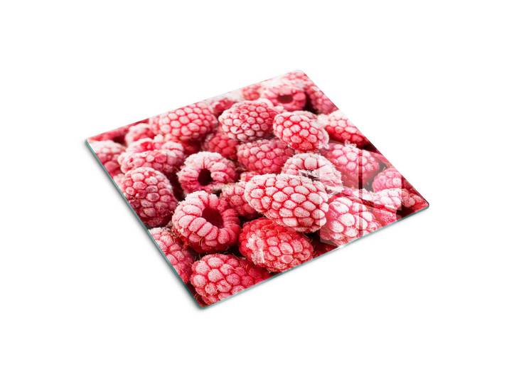Tulup Glasplatte 60x52 cm Gefrorene Himbeeren, Rot, Glas, 60x0.4x52 cm, Küchen, Küchenelektrogeräte, Herde, Herdabdeckplatten