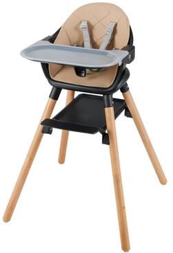 Costway 6 in 1 Convertible Highchair with Safety Harness and Removable Tray-Coffee