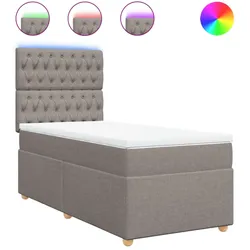 vidaXL Boxspringbett mit Matratze Taupe 90x200 cm Stoff