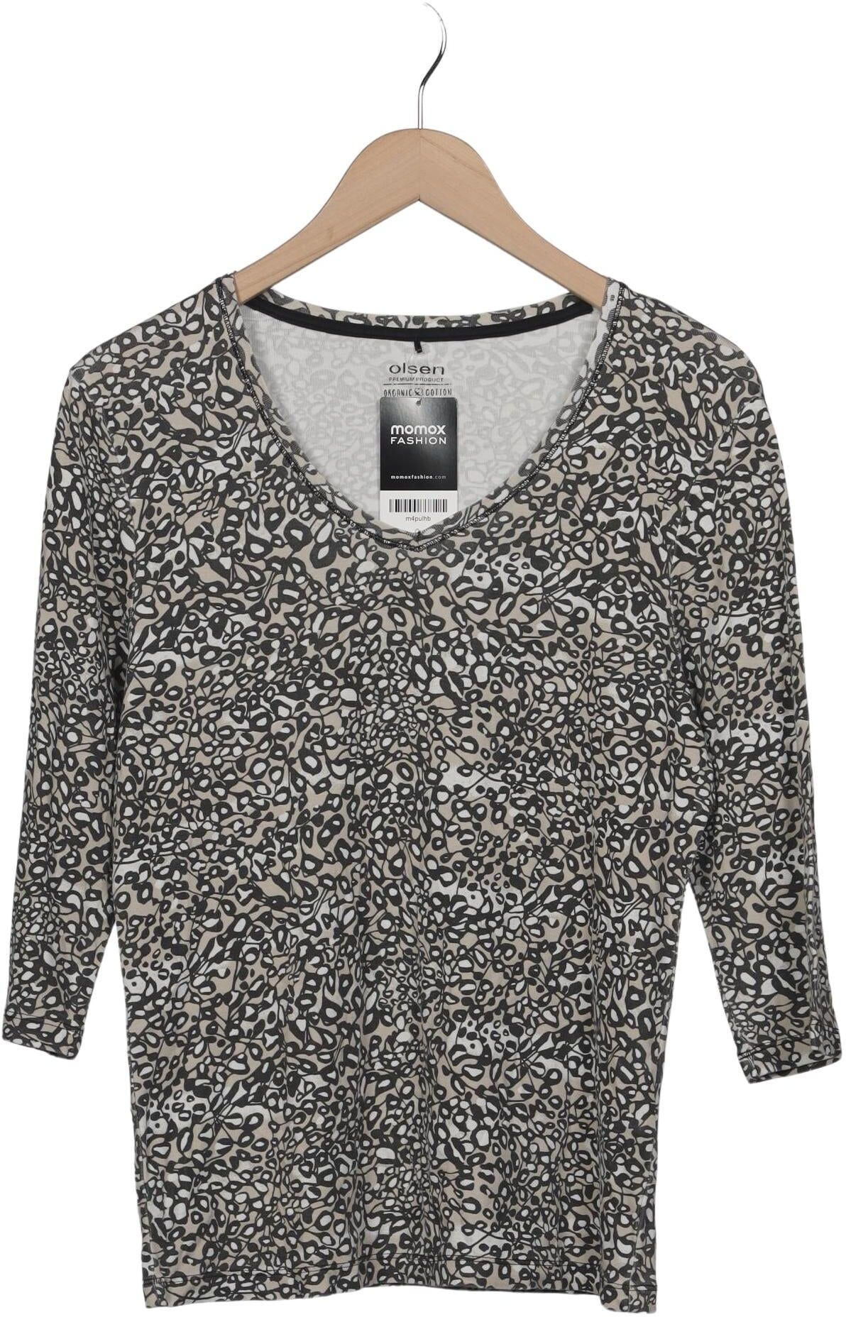 Olsen Damen Langarmshirt, Beige, Gr. EU 42, Baumwolle - Second Hand