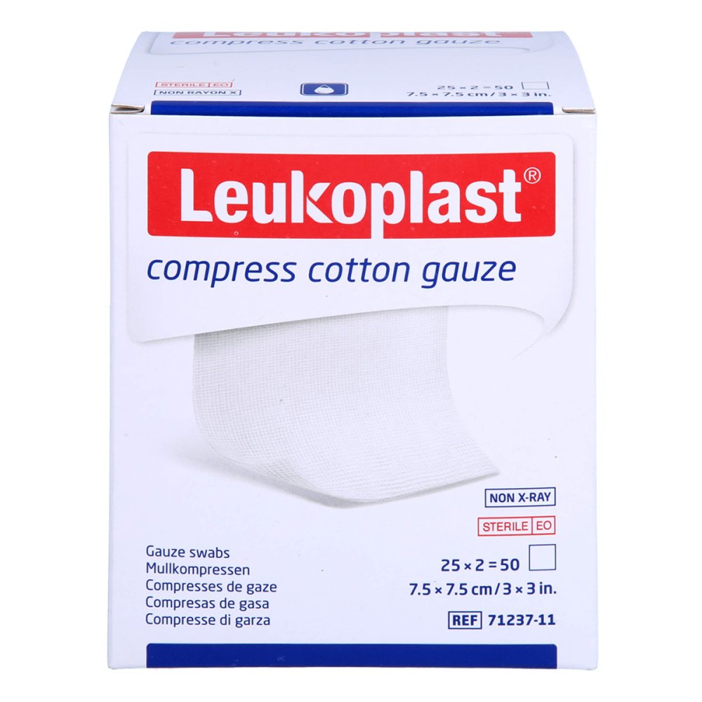 BSN medical GmbH Leukoplast Compress Cotton Gauze St.7,5x7,5cm 12f 17207952