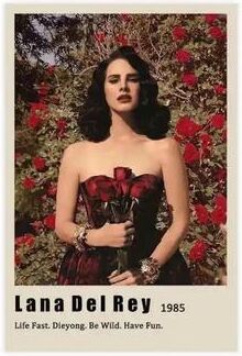 Inspire Essentials Lana Del Rey Aesthetic Canvas Poster Vintage Music Album Wall Art Decor 9 xl