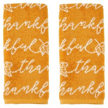SKL Home Thankful Script Hand Towel (2-Pack)
