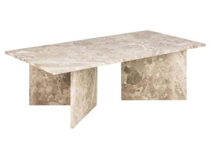 Vega Couchtisch - 140x70x42 cm - brauner Marmor