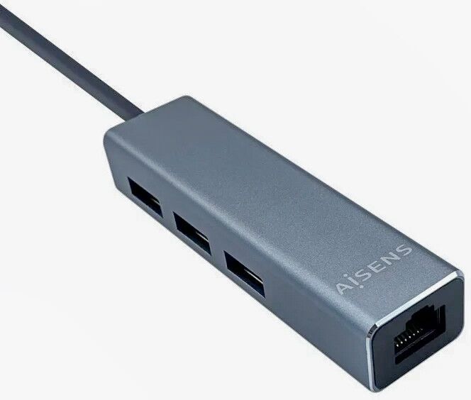 Convertisseur Aisens A109-0396 USB-C vers RJ45 Ethernet Gigabit 10/100/1000 Mbps + HUB 3xUSB-A 3.0