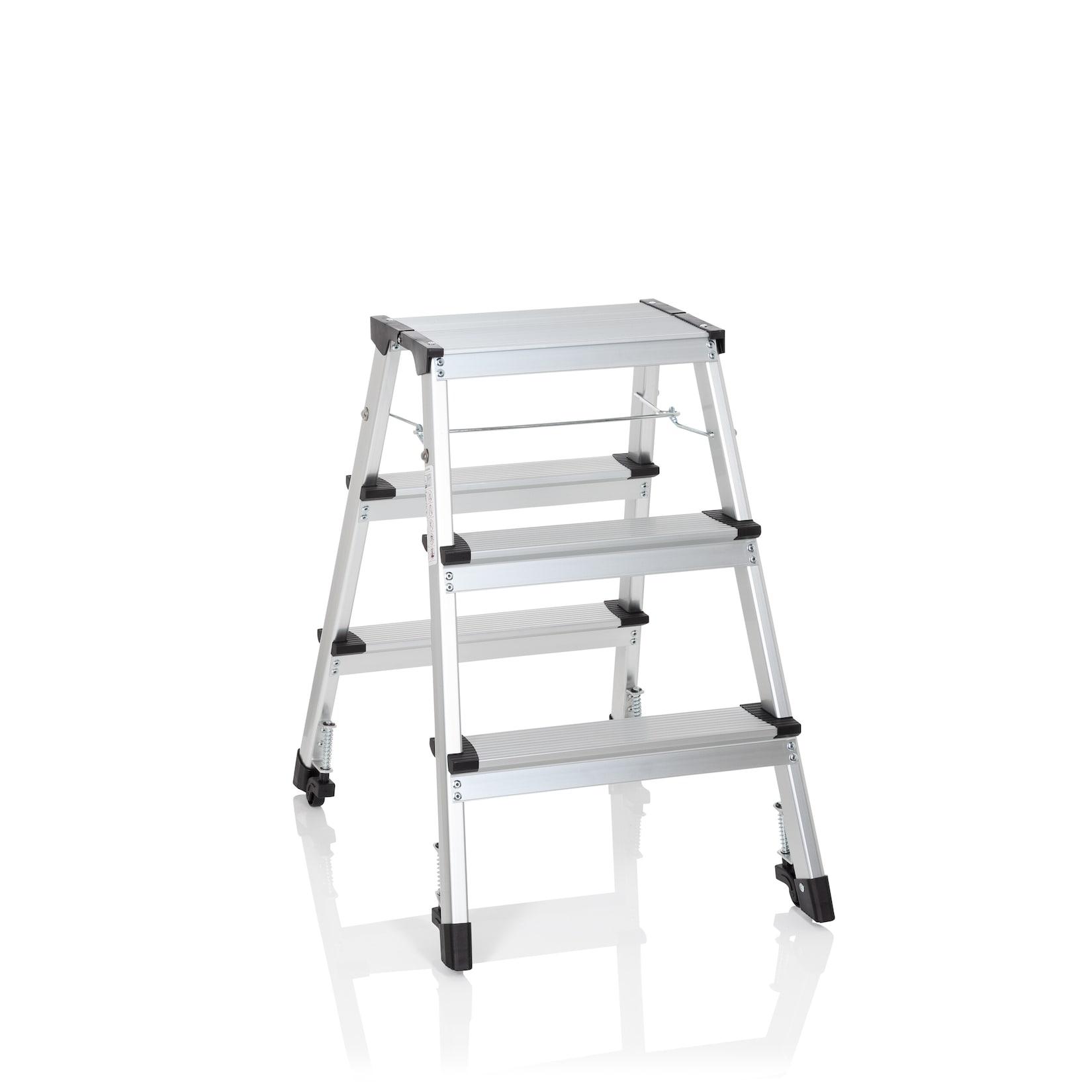 hjh OFFICE Klappleiter SOLID IV Aluminium