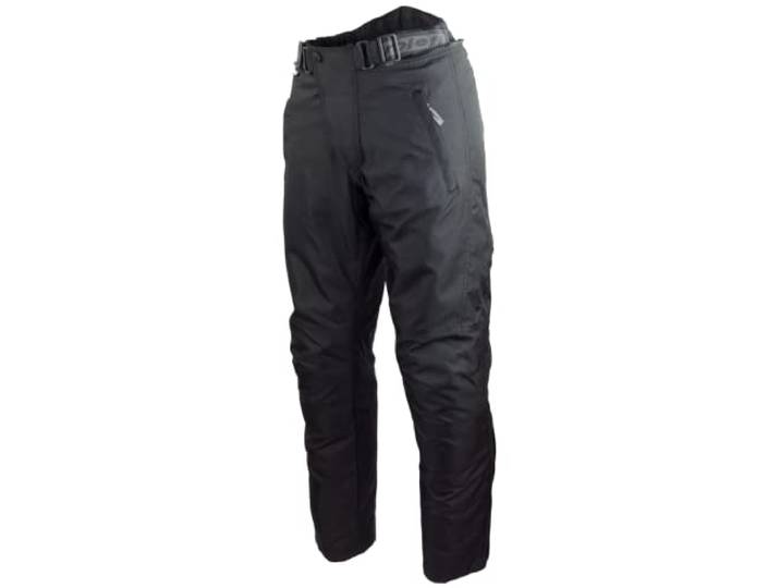 Schwarze Motorradhose mit herausnehmbarem Thermofutter, Protektoren und Weitenverstellung, für Sommer und Winter, Größe L
