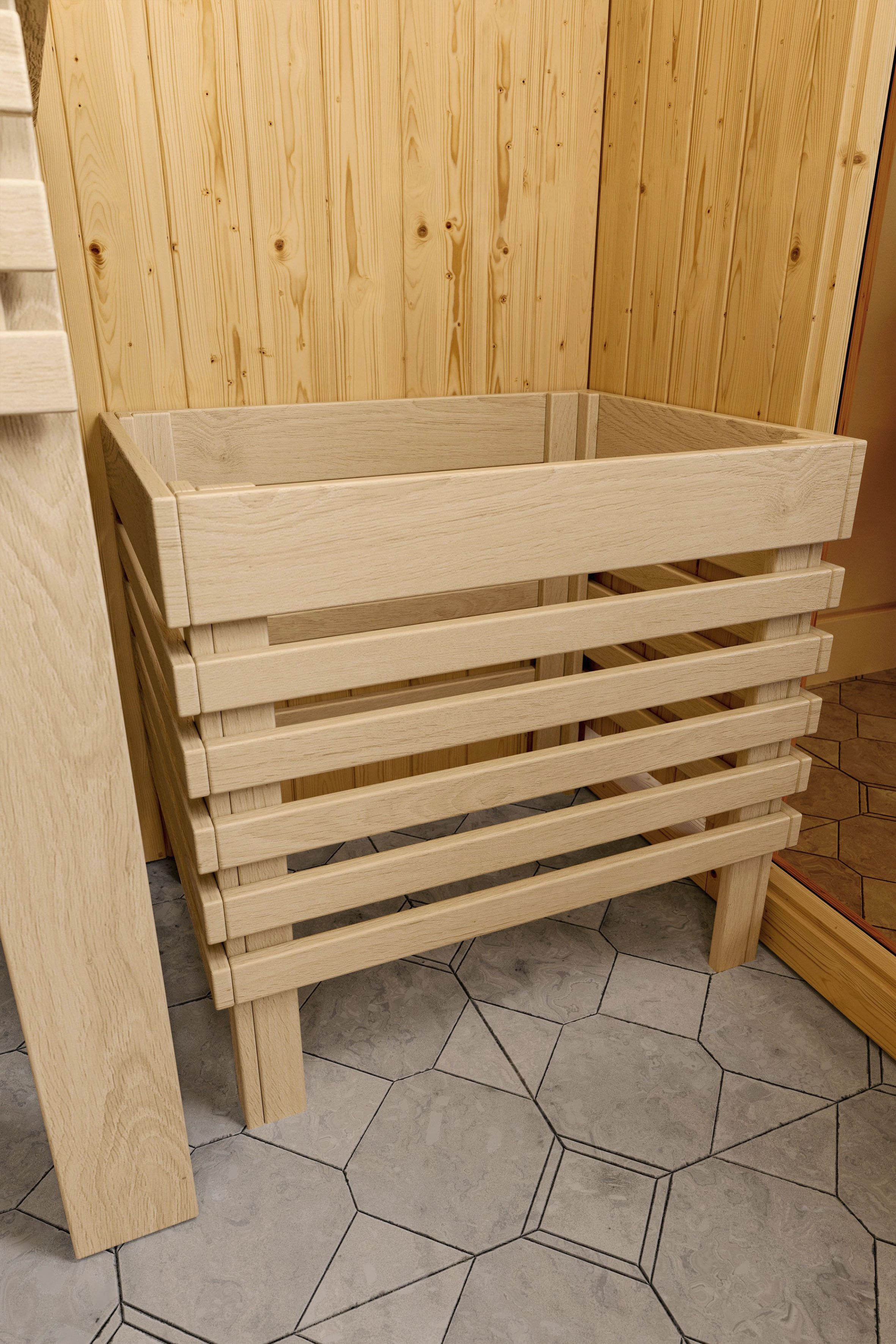 Sauna WELLTIME "Artja", beige (natur), ohne Ofen, (ohne Ofen), Saunen, naturbelassen, ohne Ofen