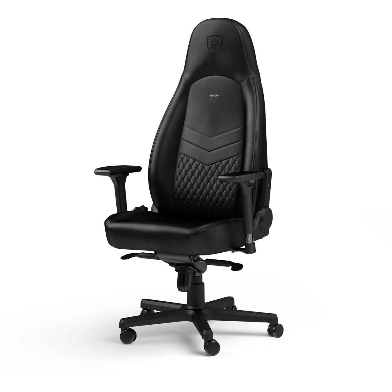 noblechairs ICON Echtleder Gaming Stuhl - schwarz/schwarz
