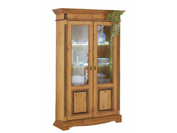 Casamia Vitrine Vitrine Glas-Vitrine Standvitrine Florenz 2 Glas-/Holztüren Pinie Nord