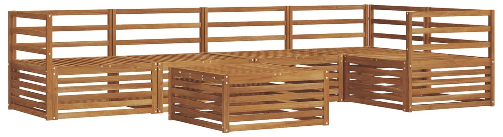 Outdoor-Sofagarnitur 6 pcs Natur