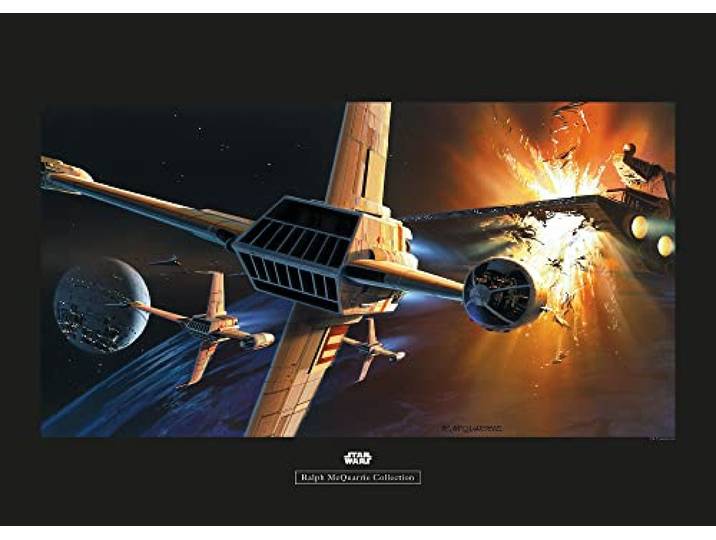 Komar Star Wars Classic RMQ Endor Orbit War – Taille : 70 x 50 cm Tableau mural (sans cadre)