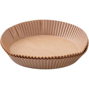 Fackelmann Backpapier für Heißluftfritteusen, Ø 20 cm, braun, Antihaft-Beschichtung, 50 Stück