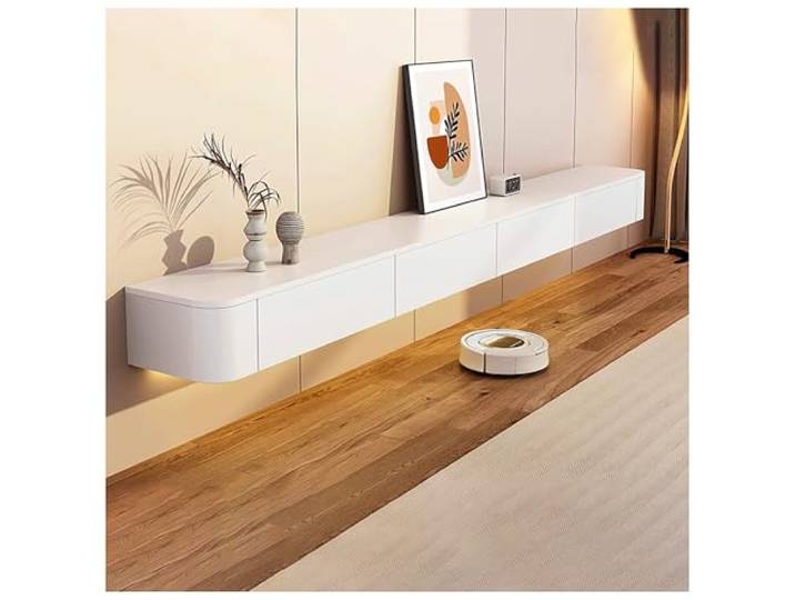 KSYGINXD 240cm Schwebender TV-Schrank, Wandmontiertes TV-Regal, Stehendes Oder Hängendes TV-Lowboard, Entertainment-Center-Medienkonsole Für Das Wohnzimmer