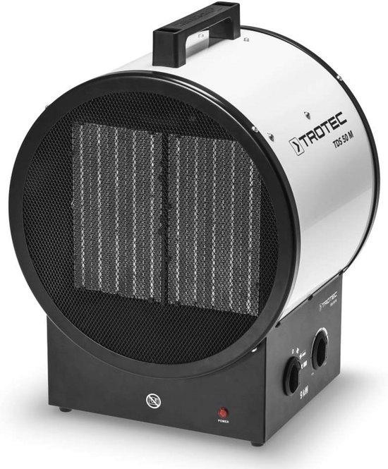 Witte keramische elektrische ventilator kachel met thermostaat en verschillende warmtestanden