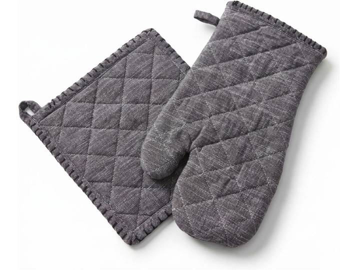 Topfhandschuhe HOME AFFAIRE Handschuh & Topflappen Set Grau , grau, B:20cm L:20cm, Baumwolle, Topflappen, Topfhandschuhe